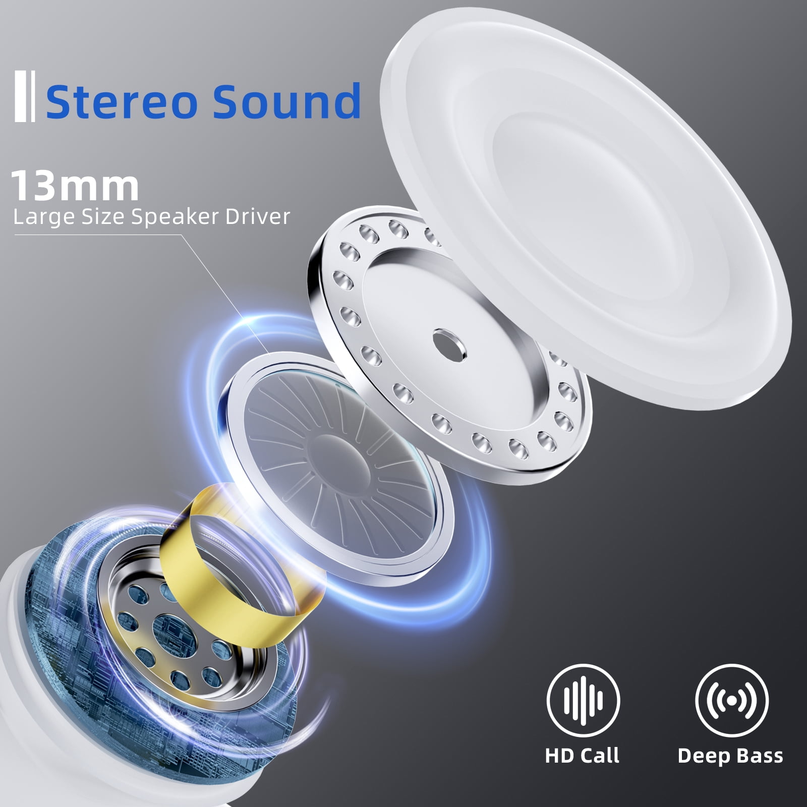 Weofly Balled Wireless Earbuds, in Ear Bluetooth Headphones for iPhone Android Waterproof Ear Buds