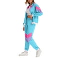 thumbnail image 5 of VBVC Women's Carnival 2 Piece Tracksuit,80s 90s Windbreaker Jacket and Jogger Pants,Colorblock Hip Hop Outfit For Women,Blue,Size S, 5 of 8