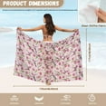 thumbnail image 6 of FKELYI Hummingbird Pink Tulip Flower Print Sarong Cover Up for Women Long Beach Skirt Wraps Breathable Chiffon Fabric Swimwear Pareo Bathing Suit Cover-Up for Summer Party, 6 of 6