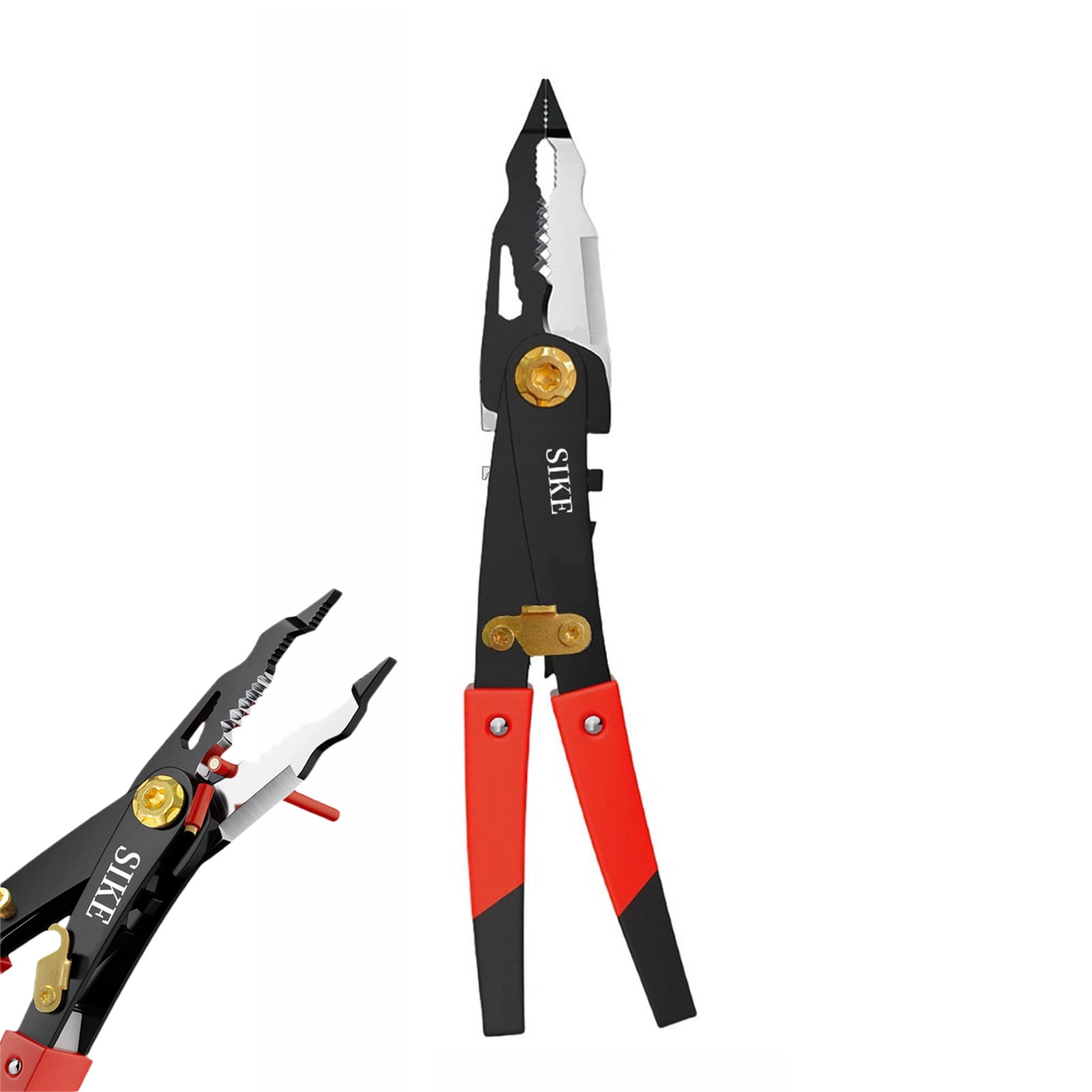 Electrical Wire Pliers, Multi Function Needle Nose Cable Stripper Pliers, Carbon Steel Wire Stripping Tool for Factory, Electricians, Construction Project, Automotive Circuits, Home