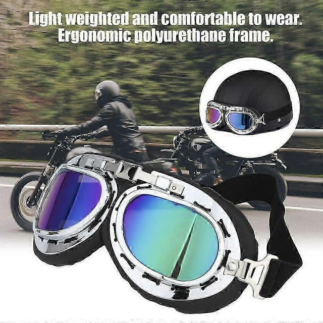 Retro Motorcycle Scooter Goggles Helmet Motocross Glasses Eyewear Vintage Windproof Biker Scooter Helmet Cycling Ski Sunglasses