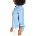 thumbnail image 3 of Orvis Ladies' Long Sleeve Button Up Linen Blend Top | Blue,  XX-Large, 3 of 4