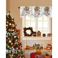thumbnail image 4 of Christmas Ice Shoes Tie Up Valances Curtain, Berry Pine Needles Red Ribbon Wood Striped Adjustable Rod Pocket Short Window Treatment Tie Up Curtains Valances for Kitchen Living Room Bathroom 54x18 In, 4 of 9