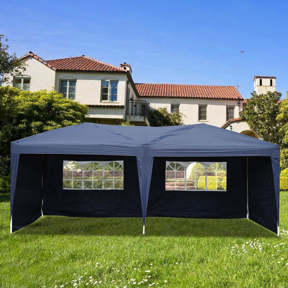 Kadyn 10' x 20' Double-window Practical Waterproof Folding Tent, Four Sides Camping Tent With 2 windows, Wedding Party Tent for Outside, Blue Kadyn 10' x 20' Double-window Practical Waterproof Folding Tent, Four Sides Camping Tent With 2 windows, Wedding Party Tent for Outside, Blue
