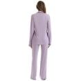 thumbnail image 3 of #FollowMe Button Down Pajama Pant Set with Notch Collar (Lilac Rayon Spandex, 2X), 3 of 4