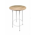 thumbnail image 4 of Pangea Home Sly Round Modern Wood Veneer/Metal Bar Table in White, 4 of 4