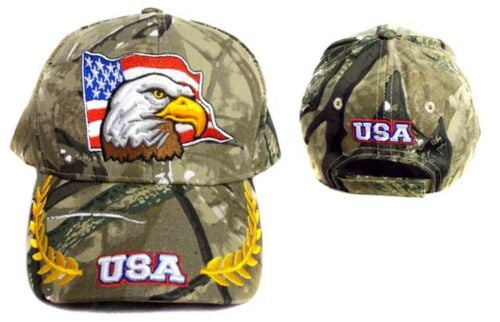 USA Eagle & Flag Baseball Caps Embroidered Camo Color - Gifts (CapUS112 Z)