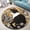 Art Nouveau Floral Tuxedo Cat, variant on Round Area Rug, Alien 3 Animal Lover Gift Non-Slip Floor Mat, Soft Washable Carpet for Living Room Bedroom Decor 24 Inch