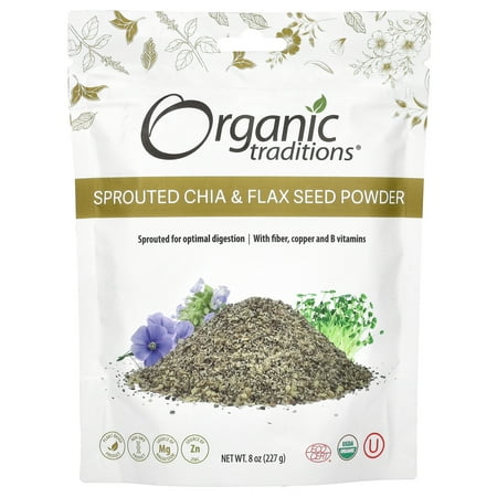 Organic Traditions - Sprouted Chia and Flax Seed Powder - 8 oz.