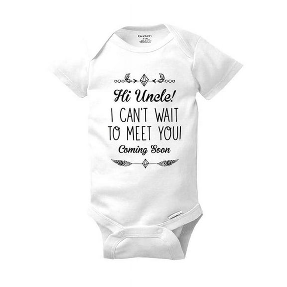 Hi Uncle I can't wait to meet you Coming Soon baby onesie surprise brother birth pregnancy announcement 0-3 months