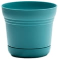 thumbnail image 1 of Maceta Bloem Saturn redonda de 31 cm, color verde azulado, con platillo, 1 of 9