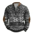 thumbnail image 4 of YUELONGHU Men Casual Crew Neck Pullover Mens Sweatshirts Zip up Male Knit Sweater Sweatshirt Zipper Long Sleeve Printed Collarless and Hoodless Sweatshirt 1/4 Zip Pullover Mens Tall Xxxxxl, 4 of 4