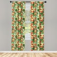 thumbnail image 5 of Ambesonne Tropical Window Curtains, Exotic Flowers Pattern, Each 28" W x 84" L, Red Pale Yellow Green, 5 of 5
