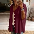 thumbnail image 7 of Wensltd Women Cotton Linen Tops Spring Summer Button 3/4 Sleeve Tops Cardigan, 7 of 7