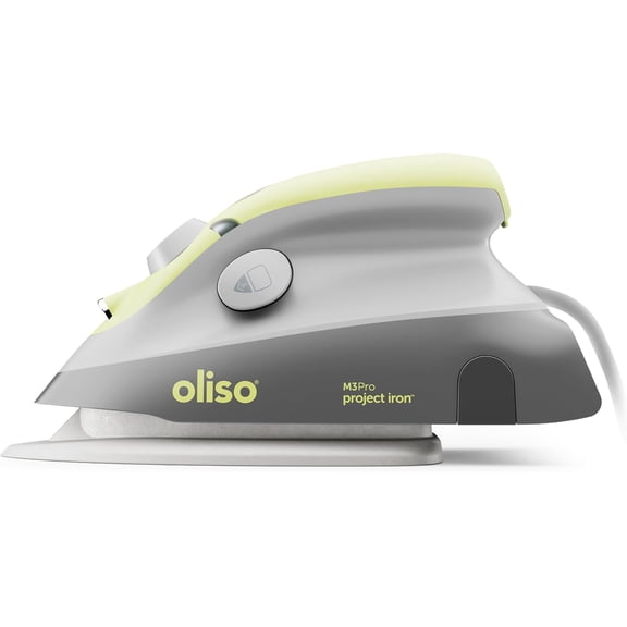 oliso M3Pro Project Steam Iron with Solemate - for Sewing, Quilting, Crafting, and Travel | 1000 Watt Ceramic Soleplate Steam Iron | Aqua