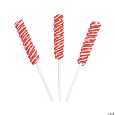 Red Mini Twisty Lollipops, 24 Pieces, Bulk set of 24 Individually Wrapped Lollipops, Great for Wedding, Birthday, Events and Christmas