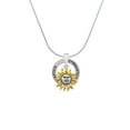 thumbnail image 2 of Delight Jewelry Silvertone Enamel Sun Gymnastics Ring Charm Necklace, 18", 2 of 4