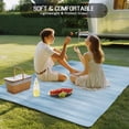 thumbnail image 4 of Light Blue Outdoor Rug for Patio/Deck/Porch, Non-Slip Large Area Rug 4 x 6 Ft, Modern Abstract Art Ombre Striped Indoor Outdoor Rugs Washable Area Rugs, Reversible Camping Rug Carpet Runner, 4 of 8