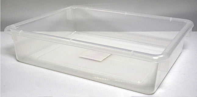 clear flat storage bins