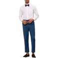 thumbnail image 2 of Lars Amadeus Men's Cropped Dress Pant Flat Front Solid Color Business Trousers, 2 of 5