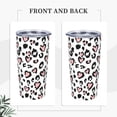 thumbnail image 2 of Pink Leopard Tumbler 20oz Animal Skin Stainless Steel Insulated Tumblers with Lid and Straw Leopard Print Travel Coffee Mug Tea Wine Cups Water Bottle Gifts for Women Leopard Lovers, 2 of 6