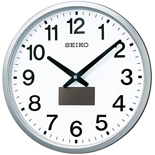 Seiko Clock Wall Clock Hybrid Solar Radio Analog Silver Metallic SF242S