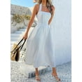 thumbnail image 4 of Women Summer Sleeveless Halter Maxi Dress 2025 Casual Flowy Wedding Guest Cocktail Beach Vacation Dresses White L, 4 of 8