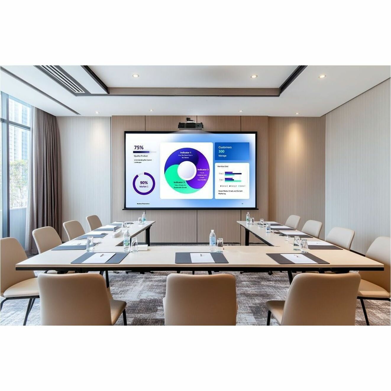 PFU UHL3660 Ultra Short Throw DLP Projector, 16:10, Ceiling Mountable, Floor Mountable, Wall Mountable