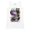 thumbnail image 5 of Racoons Howling at the Moon Women's Tank Top Funny Galaxy Wildlife Universe Humor Weird Animal in Space, 5 of 7