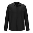 thumbnail image 3 of SwiftWear Men's Dress Shirts Casual Fashion Lapel Long Sleeve Button Down Shirt Breathable Blouse Tops, Black M, 3 of 5