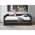 thumbnail image 2 of Classic Living Room PU Leather Daybed with Trundle Bed, Twin Size Sofa Bed, Square Armrest, Brown, 2 of 3