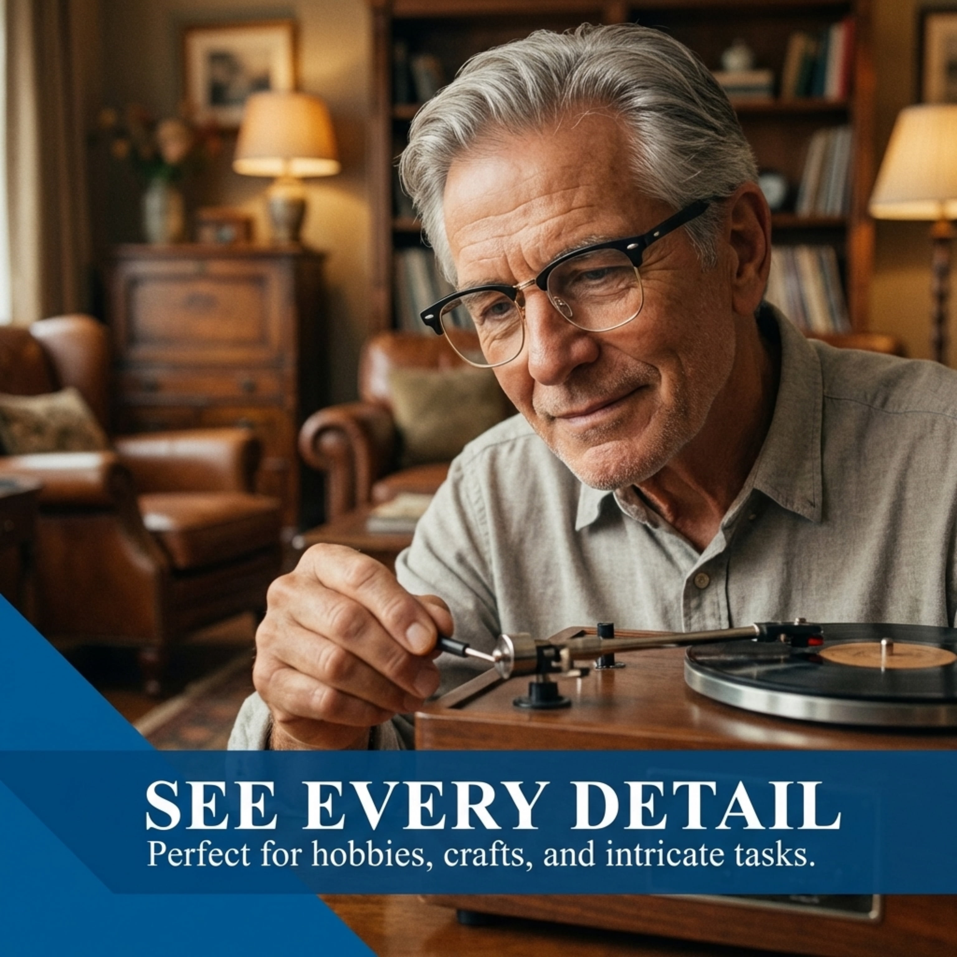In Style Eyes Sellecks High Magnification Retro Reading Glasses, Classic Browline Style, Black, 6.5x