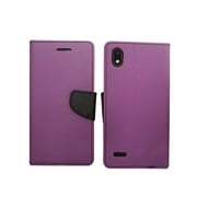 For ZTE Blade T2 Lite Z559DL Wallet Pouch Cover Phone Case - Purple