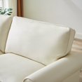 thumbnail image 4 of Holaki 75.6" Arm Upholstered Loveseat Sofa, Pets Friendly Leather Rolled 2-seater Couch with Removable Back Cushion for Small Spaces Living Room, Bedroom, Apartment, Beige, 4 of 10