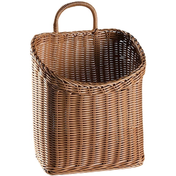 Ngardk Woven Hanging Wicker Basket for Storage, Rattan Hanging Wall Baskets for Garden Farmhouse Home, 9.8"X7.9"X11.8" , Pack of 1
