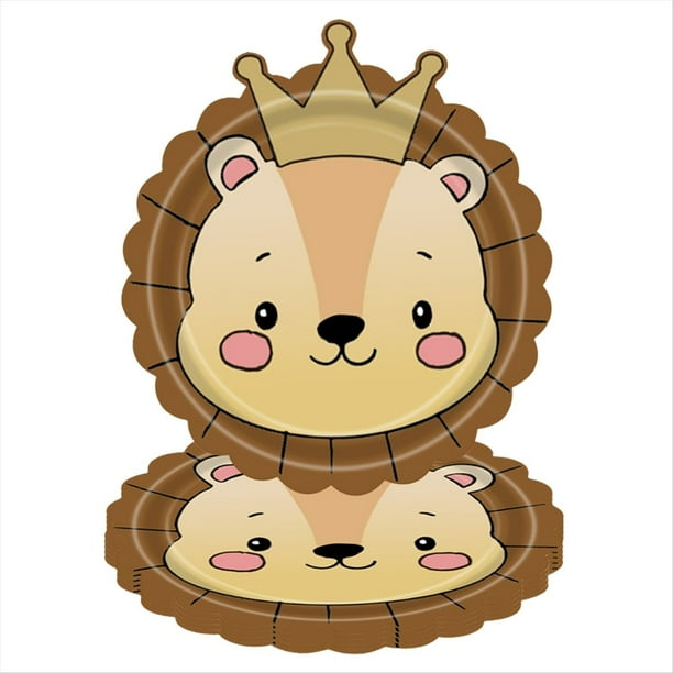 de Papel con Temática de Animales de , Platos Desechables de Animales, Juego de Cubiertos para Temática de Animales Salvajes, Bautismo de , León
