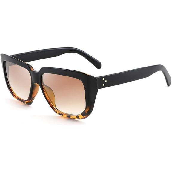 FEISEDY Women Retro Square Sunglasses Trendy Shield Flat Top Shades B2717