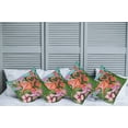 thumbnail image 6 of Ambesonne Flamingo Throw Pillow Cover 4 Pack, Hibiscus Tropic Flower, 16", Green Pink Blue, 6 of 6