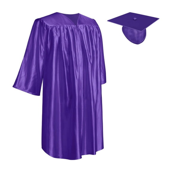 Endea Graduation Shiny Purple Graduation Cap and Gown for Pre-school