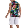 thumbnail image 5 of Rocae Colorful Flowers for Men's Basketball Jersey Lightweight and Breathable Athletic Tank Top,Quick-Drying Sports Jersey 4X-Large, 5 of 9