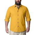 thumbnail image 7 of Hsovts Men's Dress Shirt Regular Fit Solid Business Formal Long Sleeve Button Up Stretch Shirts Big & Tall Yellow 6XL, 7 of 7