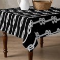 thumbnail image 4 of Black Knot Table Cloth Waterproof Tablecloths, Nautical Striped Monochrome Ocean Tablecloth Dining Table Cover for Kitchen Party Tabletop Outdoor, Square Tablecloth 60x60 Inch, 4 of 9
