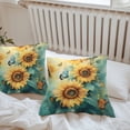 thumbnail image 6 of Throw Pillow Covers 24x24 Inch Set of 2, Sunflower Butterfly Waterproof Outdoor Pillow Covers, Retro Green Yellow Pastoral Floral Decorative Cushion Pillowcases for Couch, Sofa, Bed, Garden, Patio, 6 of 9