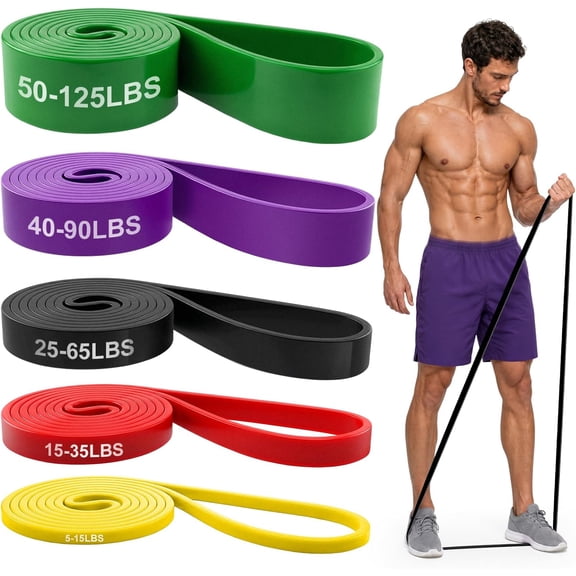 Renoj Resistance Bands for Working Out, 5 Levels Pull Up Assistance Bands Set for Workout, Exercise, Home Gym & Strength Training