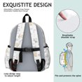 thumbnail image 5 of Multicolor Cat and Heart White Backpack for School, Cute School Bag with Adjustable Shoulder Straps and Padded Back, 13.4"x11"x4.7", 5 of 5