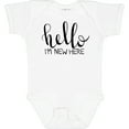 thumbnail image 3 of Inktastic Hello, I'm New Here Hand Drawn Type Boys or Girls Baby Bodysuit, 3 of 5