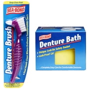 Sea-Bond Denture Bath and Brush, Pack of 2 Each