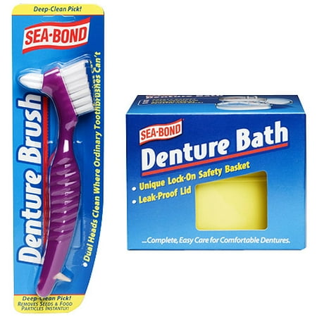 Sea-Bond Denture Bath and Brush, Pack of 2 Each