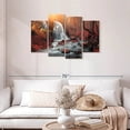 thumbnail image 2 of Elephant Stock Waterfall In Autumn Wall Art - Horizontal Multi Panel Canvas - Living Room Wall Decor - Wellness Multi Panel - Gray And Brown Decor - 43" x 27", 2 of 8