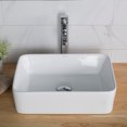 thumbnail image 3 of KRAUS 19-inch Modern Rectangular White Porcelain Ceramic Bathroom Vessel Sink and Ramus Faucet Combo Set with Pop-Up Drain, Chrome Finish, 3 of 11